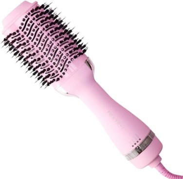 FoxyBae All-in-One Hair Styler - Ceramic Oval Barrel Blow Dryer Brush (75mm) for Drying, Curling, Volumizing &amp; Straightening Hair [Party Pink]