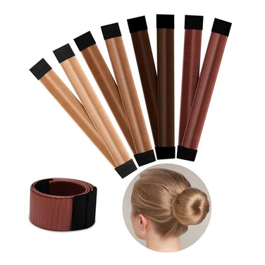 Boobeen 4 Piece Hair Bun Maker for Women DIY Girls - French Twist Snap Roll Tool for Long Hairstyles