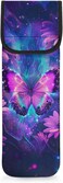 Purple Butterfly Curling Iron Sleeve Travel Heat Resistant Flat Iron Cover Portable Hair Straightener Travel Holder Bag Cute Travel Hair Accessories Organizer