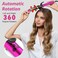 Rotating Curling Iron 1 1/4 Inch, Automatic Curling Wand Self Rotating Hair Curler with Long Barrel up to 430&deg;F with Home Button, 30s Heat-up for Medium/Long Hair (Purple)