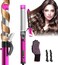 Rotating Curling Iron 1 1/4 Inch, Automatic Curling Wand Self Rotating Hair Curler with Long Barrel up to 430&deg;F with Home Button, 30s Heat-up for Medium/Long Hair (Purple)