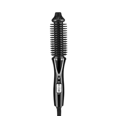 Zerone Curling Iron Brush, Ceramic Tourmaline Foldable Anion Hair Brush, Curling Iron 200C, Styling Tools Foldable Hair Brush (EU, US Plug 110-240V), 18 x 9.5 x 8cm, 351g