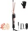 Thin Curling Iron, 3/8 Inch Small Curling Iron Wand for Short &amp; Long Hair, Small Ceramic Barrel Curling Iron with 2 Temperature for Tight Curls, Include Heat Resistant Glove