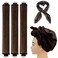 Heatless Hair Curler Overnight Rods Blowout Jumbo, Heatless Curls No Heat Curlers to Sleep in Large Rods Hair Rollers Blowout No Heat Overnight Sleeping Curls Styling Tools - Brown