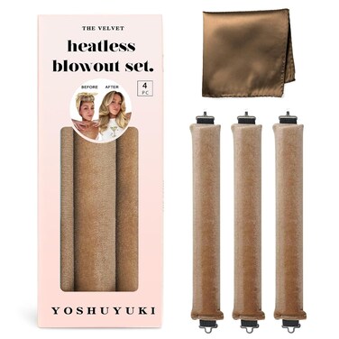 Heatless Hair Curler to Sleep in No Heat Satin Heatless Curls Overnight Rods Curling Set Jumbo Large Foam Sponge Hair Rollers Curlers for Long Short Hair Volume Women Styling Tools Blonde