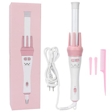Professional Ceramic Curling Iron, Automatic 360 Rotating, All Hair Types, US Size