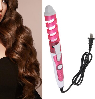 Electric Curling Wand, Ceramic Hair Crimper and Curling Iron, Spiral Hairstyling Tool for Home or Salon Use, 110-240V, Portable
