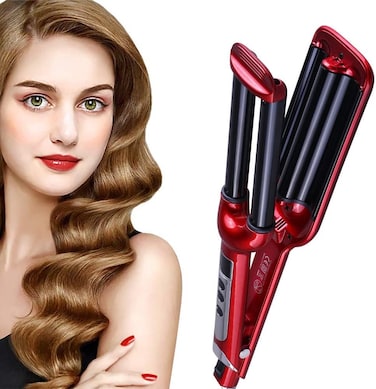 3 Barrel Curling Iron Triple Barrel Curling Wand for Short Long Hair Beach Wave Hair Curler Crimper Tool Deep Waver Iron Dual Voltage