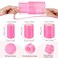 Waydress 6 Pcs Double Layer Bangs Hair Curlers Self Grip Hair Rollers Styling Tools with Rat Tail Comb, 3 Sizes