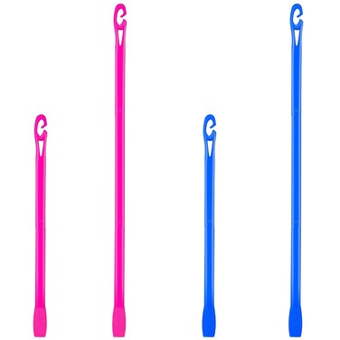 Yilloog 4 Pcs Hair Curlers - Spiral Curls Hook Set (13.8 Inch &amp; 22 Inch) for Heatless Long Wave Styling (Blue, Rose Red)