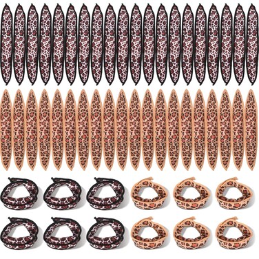 40 Pieces Hair Rollers DIY Tousle Styling Rollers Tools Soft Sleep Foam Pillow Hair Curler Rollers Sponge (Black, Brown, Dot)