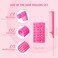 Syhood 12 Pieces Snap Hair Roller, Large Size Plastic Hair Rollers Curlers with Rat Tail Comb for Hairdressing Styling Tools(6.8 x 3.6 cm,Pink)