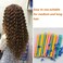 Erioctry 18 Pieces Plastic Long Spiral Hair Curling Rods and Rollers for Women and Girls (7.3 Inch)