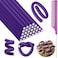 Syhood 30 Pcs 7'' Flexible Curling Rods Twist Foam Hair Rollers Soft Foam No Heat Hair Rods Rollers and 1 Steel Pintail Comb Rat Tail Comb for Women Long Short Hair(Purple,7 x 0.3 Inch)