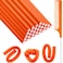 Syhood 30 Pieces Flexible Curling Rods, Soft Foam No Heat Hair Rollers and 1 Steel Pintail Comb for Women Girls Long and Short Hair, Orange