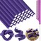 30 Pieces Flexible Curling Rods Twist Foam Hair Rollers Soft Foam No Heat Hair Rods Rollers and 1 Steel Pintail Comb Rat Tail Comb for Women Long and Short Hair(7 x 0.8 Inch,Purple)