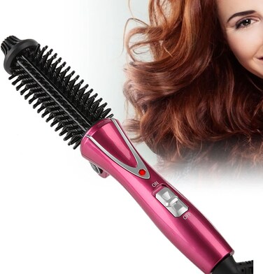Hair Curler Brush, Folding Curling Heated Round Brush Straightener Mini Portable Travel Anti Static Dual Ionic Ceramic Thermal Styler Hair Styling Tool Hot Air Styling Brush for Volume and Soft Curls