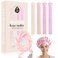 Heatless Curls Overnight Blowout Rods - 4 Pcs No-Heat Hair Curler Set-Soft Curler for Long Hair-With hat and silk scarf suitable for sleeping, mixed color box set