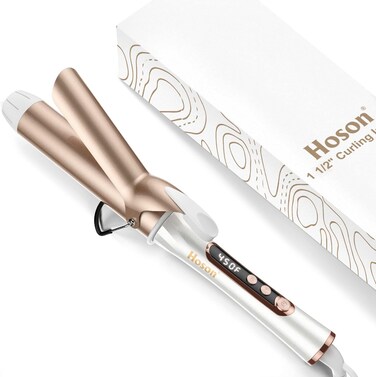 1 1/2 inch Curling Iron, Dual Voltage Large Hair Curling Iron Heat up to 450&deg;F, Professiona Curling Wand Ceramic Tourmaline(Champagne Gold)
