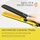 Ceramic Flat Iron Hair Straightener, 1 inch Tourmaline Curling Straightening Iron in One, Keratin Infused No Damage Styling Irons, Max Hot 450℉ for Black Women Hair, 220v Dual Voltage for Travel
