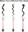 Curling Iron Wand Set, Curling Wand 3 in 1 Hair Curling Wands Interchangeable Ceramic 0.35-1.25inch Barrel Hair Curler, with Heat Resistant Glove