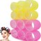 Jumbo Hair Rollers Sets, 12 Pcs Self Grip Salon Hair Dressing Curlers, Jumbo Large Rollers for Long Short Hair, DIY Curly Hairstyle for Women, Colors May Vary (6XJumbo+6XLarge)