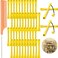 48 Pieces Plastic Curlers with Steel Pintail and Rat Tail Combs for Cold Wave Perming and Hairdressing Styling (Yellow and Orange, 0.28 Inch/ 0.7 cm)