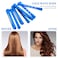 48 Pieces Cold Wave Plastic Curlers with Steel Pintail Rat Tail Comb for Hairdressing and Styling (Blue, 0.35 Inch/ 0.9 cm)