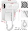 Hotel Wall Mounted Hair Dryer for Bathroom,Restroom Professional Blow Dryer,with Stand Rack,Specialised Motor for Salon,Fast Drying - Gifts【Massage air Cushion Comb, Screws+ Adhesive】 110V