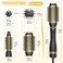 Hair Dryer Brush with Two Interchangeable Barrels (Oval and Round), Hot Air Straightening and Volumizing Anti-Frizz Ceramic Titanium Brush