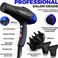 Professional 2200W Ionic Salon Hair Dryer - Professional Blow Dryer - Hair dryers for Women - Hairdryer with Diffuser (Black/Blue)