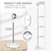 INNOLIFE Hair Dryer Stand, Adjustable Height Handsfree Hair Dryer Holder with Base, 180 Degree Rotating Floor Stand Blow Hair Dryer Holder - White