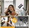 INNOLIFE Hair Dryer Stand, Adjustable Height Handsfree Hair Dryer Holder with Base, 180 Degree Rotating Floor Stand Blow Hair Dryer Holder - White