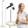 INNOLIFE Hair Dryer Stand, Adjustable Height Handsfree Hair Dryer Holder with Base, 180 Degree Rotating Floor Stand Blow Hair Dryer Holder - White