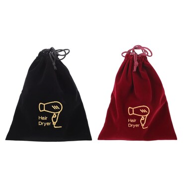 Lurrose Hair Dryer Bags Drawstring - 2pcs Hair Dryer Drawstring Storage Bag, Travel Hair Dryer Pouch Hotel Guest Room Hair Blower Bag Organizer Satin Drawstring Bags