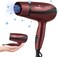 CONFU Portable Travel Hair Dryer, 1600W Ceramic Tourmaline Ionic Hair Dryer, Compact Folding Lightweight Hair Dryers for Women Kids(Red Brown