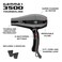 GAMMA+ 3500 Professional Salon Tourmaline Ionic Hair Dryer, 2 Nozzles, 6 Heat/Speed Settings