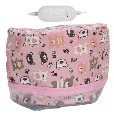 Hair Heating Electric Hair Dryer Hood, Portable Hair Steamer Hat Adjustable Temperature Hair Care, 9.1 x 6.7in Universal Hair Steamer for Deep Conditioning Thermal Steam (US Plug