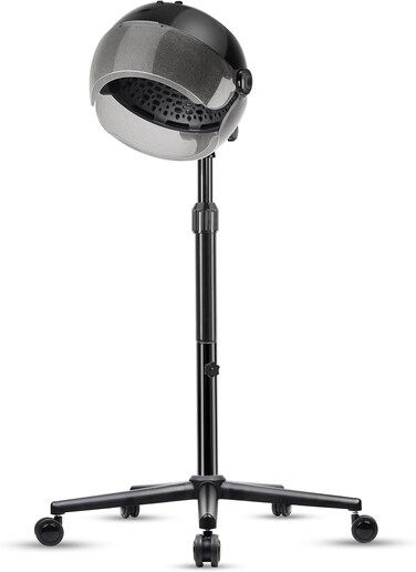 Hooded Hair Dryer, Standing Hair Dryer, Professional Hair Dryer Hooded with Time Setting, Touch Controls and 3 Temperature Settings, Sit Under Hair Dryer, Height Adjustable for Salon and Home Use