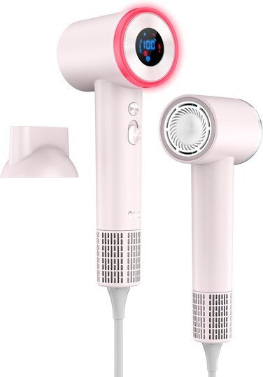 Hair Dryer, High Speed Fast Drying Hair Dryers, Negative Ionic Portable Blow Dryer with 110000 RPM Brushless Motor, Lightweight Low Noise Thermo-Control Hairdryer with Nozzle for Home, Travel