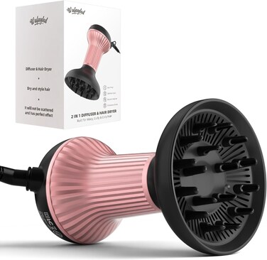 Diffuser Hair Dryer for Curly Hair: Professional 2 in 1 Diffuser &amp; Hair Dryers with Ionic &amp; Ceramic Technology for Wavy Hair Enhances Curls and Waves While Reducing Frizz, Gifts for Women