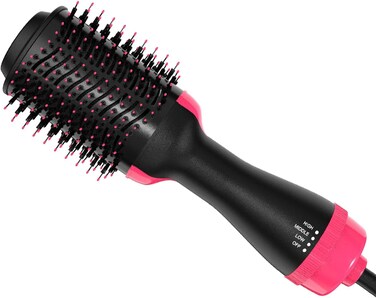 Hair Dryer Brush Blow Dryer Brush in One, Upgraded 4 in 1 Hair Dryer and Styler Volumizer with Negative Ion Anti-frizz Ceramic Titanium Barrel Hot Air Brush Hair Straightener Brush