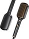 PRITECH Hair Straightening Brush Ionic 250-450&deg;F Fasting Heating Anti-Scald &amp; Auto-Off, Wide Plates Flat Iron Comb Teeth Dual-Voltage Brush Straightener Hot Brush Ionizer Anti-Frizz (Black)