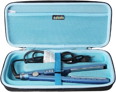 Hard Travel Case for BaBylissPRO Nano Titanium Ultra Thin Straightening Iron (Black+Blue)