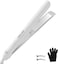 Hair Straightener, Quico 15s Fast Heating, 110-240V Global Travel Hair Straighteners for Women, Professional Negative Ion Flat Iron, Temp Memory, 320-450℉, Auto-Off, with Glove and Clips, Gift, White
