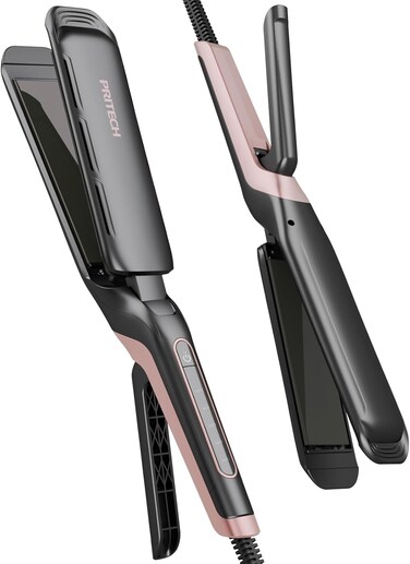 PRITECH Professional Hair Straightener 1.77-inch Wide Plate Titanium Flat Iron, 5 Adjustable Temp(290-450℉), Frizz-Free Dual Voltage Easy Use and Effortless