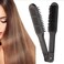 Double Side Hair Straightener Brush,Hair Straightener Brush Anti Static Straightening Styling Comb Clamp Use, Boar Bristle Clamp Hair Brush for Smoothing and Straight Hair