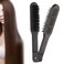 Double Side Hair Straightener Brush,Hair Straightener Brush Anti Static Straightening Styling Comb Clamp Use, Boar Bristle Clamp Hair Brush for Smoothing and Straight Hair