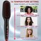 Ionic Hair Straightener Brush Upgrade 2.0,GLAMFIELDS Electrical Heated Hair Straightening with Faster Heating, MCH Ceramic Technology, Auto Temperature Lock, Anti Scald, Heat Resistant Glove(Black-01)