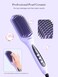 LANDOT Hair Straightener Brush Heated Straightening Brush: Negative Ion Hot Hair Brush Straightener for Smooth Frizz-Free Hair - Dual Voltage Ceramic Straightening Brush